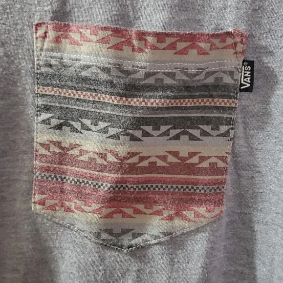 VANS grey AZTEC pocket tee t shirt top XL 42" - Picture 6 of 8